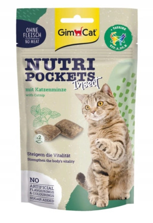 GIMCAT Nutri Pockets Fish z owadami i kocimiętką 60g