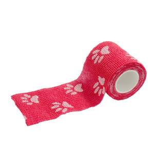 RECOVITAL Bandaż kohezyjny 5 cm x 4,5m czerwony w łapki 1 sztuka