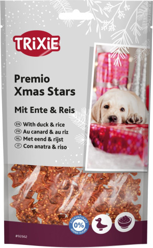 TRIXIE Xmas Premio Stars – przysmak dla psa kaczka i ryż 100g