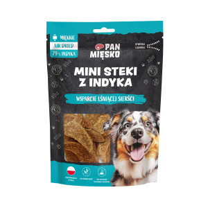 PAN MIĘSKO Przysmak dla psa Mini steki z indyka (dorosły) 80g