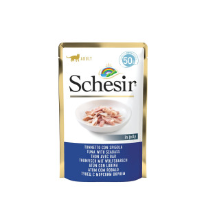 SCHESIR Karma mokra dla kotów tuńczyk z okoniem morskim 50g (saszetka)