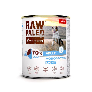 RAW PALEO Cod Light Monoprotein Adult Dog mokra karma dla psów monoproteina z dorszem 400g