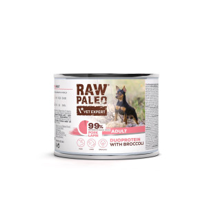 RAW PALEO Pork and Lamb Adult Can mokra karma dla psów dorosłych duoproteina wieprzowina z jagnięciną (puszka) 200g
