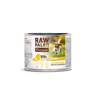 RAW PALEO Turkey and Cod Puppy Can mokra karma dla szczeniąt duoproteina indyk z dorszem (puszka) 200g