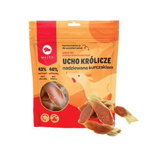 MACED Ucho królicze nadziewane kurczakiem 500g