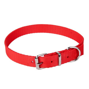 DINGO Obroża z taśmy polipropylenowej szer. 3cm dł. 65cm - czerwona