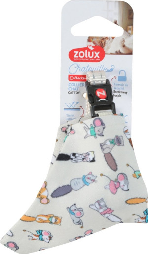 ZOLUX Obroża dla kota z bandaną wzór koty i myszy Chatouille