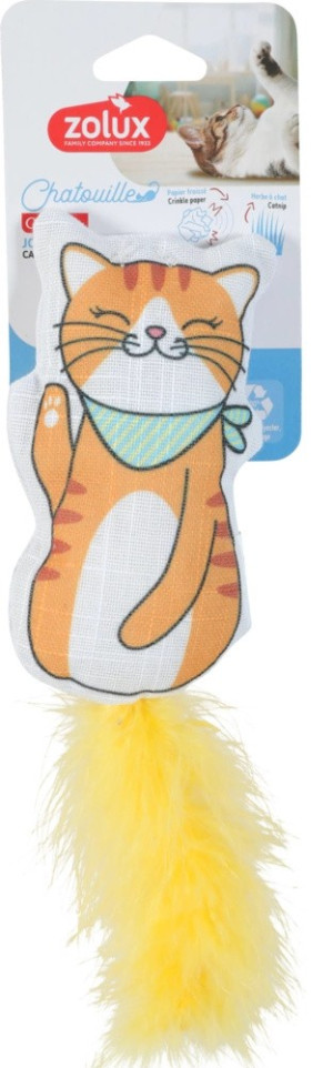 ZOLUX Zabawka dla kota z piórkami i kocimiętką kot bandana Chatouille 13cm