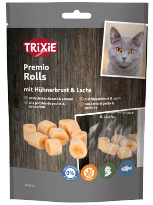 TRIXIE Premio Rolls przysmak dla kota pierś z kurczaka i łosoś 50g