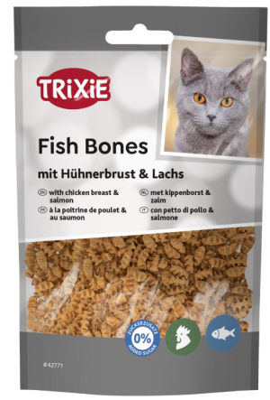 TRIXIE Fish bones przysmak dla kota pierś z kurczaka i łosoś 50g