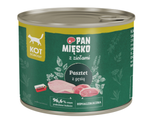 PAN MIĘSKO Karma mokra dla kota z Ziołami Pasztet z gęsią (dorosły) 200g