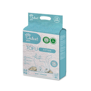 VELVET PAW Tofu żwirek ekologiczny o zapachu zasypki dla dzieci 6l