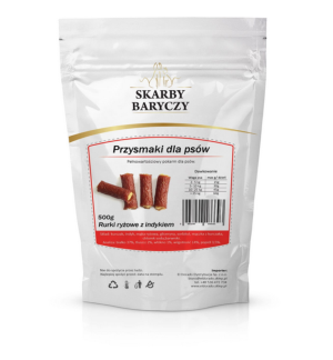 SKARBY BARYCZY Rurki ryżowe z indykiem 500g 500 g