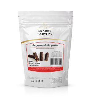 SKARBY BARYCZY Rurki ryżowe z wołowiną 500g 500 g