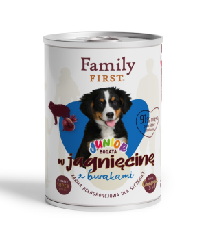 FAMILY FIRST Puszka dla psa Bogata w Jagnięcinę z burakami 400g