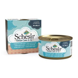 SCHESIR Kitten Care mokra karma dla kociąt tuńczyk z aloesem 85g