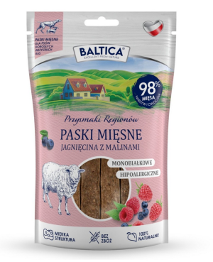 BALTICA PRZYSMAKI REGIONÓW mięsne paski jagnięcina z malinami 90g