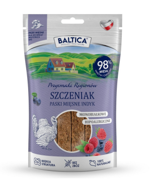 BALTICA PRZYSMAKI REGIONÓW mięsne paski dla szczeniąt indyk 90g