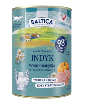 BALTICA SMAKI REGIONÓW Kot dorosły Indyk 400g