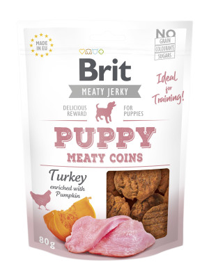 BRIT JERKY Puppy Turkey Meaty Coins 80g