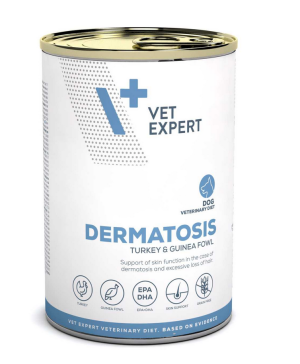 VETEXPERT 4T Vet. Diet Dog Dermatosis Turkey and Guinea Fowl 400g