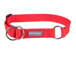 AMIPLAY Obroża półzaciskowa Popular  - czerwona M
