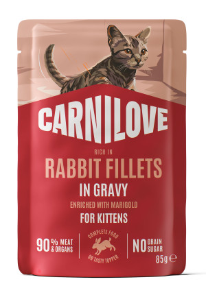 CARNILOVE CAT Kitten Rabbit in gravy 85g (saszetka)