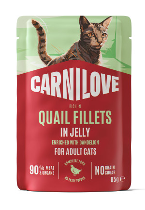 CARNILOVE CAT Adult Quail in jelly 85g (saszetka)