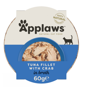 APPLAWS Cat soczysty filet z tuńczyka z krabem w miseczce dla kota 60g