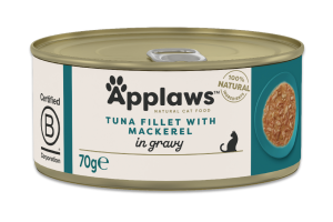 APPLAWS Cat filet z tuńczyka z makrelą w puszce w sosie dla kota 70g