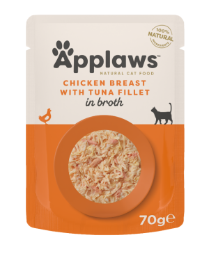 APPLAWS Cat kurczak z tuńczykiem w saszetce w bulionie dla kota 70g