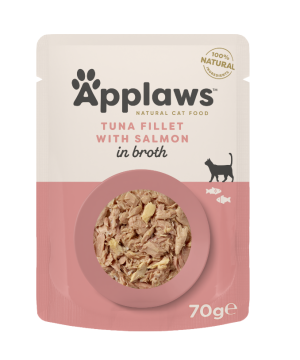 APPLAWS Cat tuńczyk z łososiem w saszetce w bulionie dla kota 70g