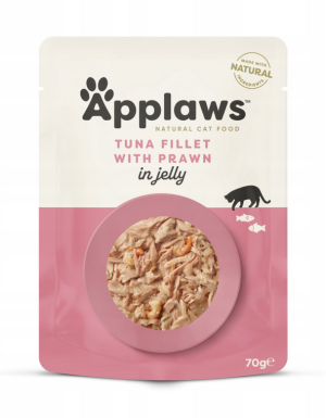 APPLAWS Cat tuńczyk z krewetkami w saszetce w galaretce dla kota 70g