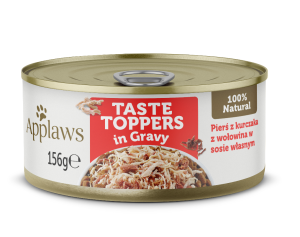 APPLAWS Dog Taste Toppers kurczak z wołowiną w sosie w puszce dla psa w puszce 156g
