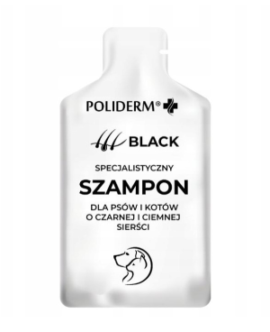 POLIDERM Szampon Black dla psów i kotów o czarnej i ciemnej sierści saszetka 15ml