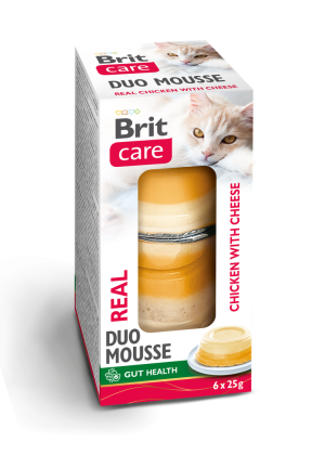 BRIT CARE Cat Duo Mousse Cups Chicken and Cheese 6x25g