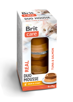 BRIT CARE Cat Duo Mousse Cups Tuna and Salmon 6x25g