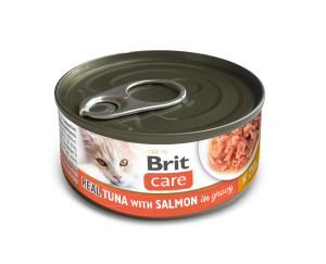 BRIT CARE Cat Can Real Tuna with Salmon in Gravy 80g
