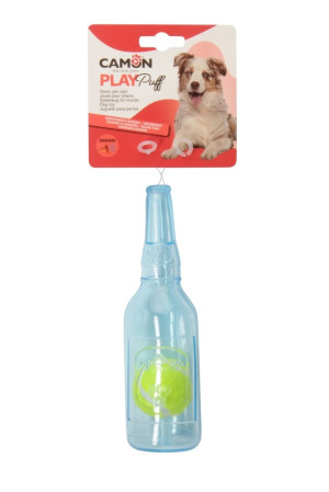 CAMON Dog toy - play puff butelka z TPR z piłeczką i piszczałką L