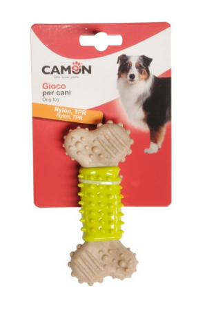 CAMON Dog toy - kość nylonowa z końcówkami TPR 16,5cm