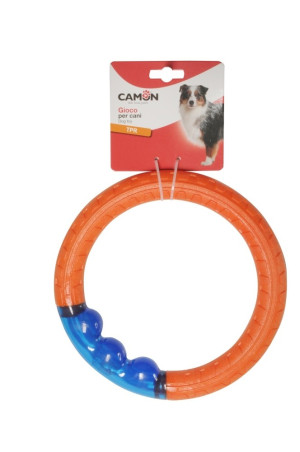 CAMON Dog toy - ring dwukolorowy z TPR z diodą 25,5cm