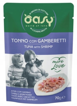 OASY Kot More Love Saszetka - Tuńczyk z krewetką 70g