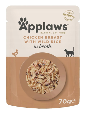 APPLAWS Cat Kurczak i dziki ryż w rosole 70g