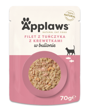 APPLAWS Cat Filet z tuńczyka z krewetkami (saszetka) 12x 70g