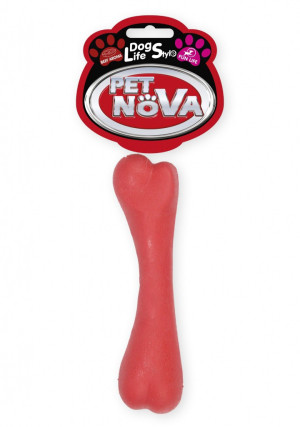 PET NOVA Kość gryzak o aromacie wołowiny 16cm - czerwona