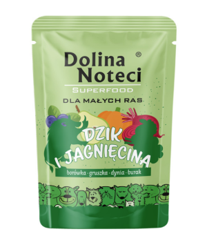 DOLINA NOTECI SUPERFOOD Karma mokra dla psów dzik i jagnięcina 100g