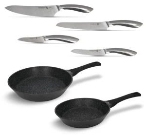 Zestaw patelni 2 el. Black Stone Zwieger + zestaw noży 4 el. Black Stone