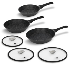 Zestaw patelni i pokrywek 6 el. Black Stone Zwieger