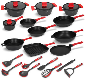 Zestaw garnków, patelni i akcesoriów 23 el. Obsidian Zwieger