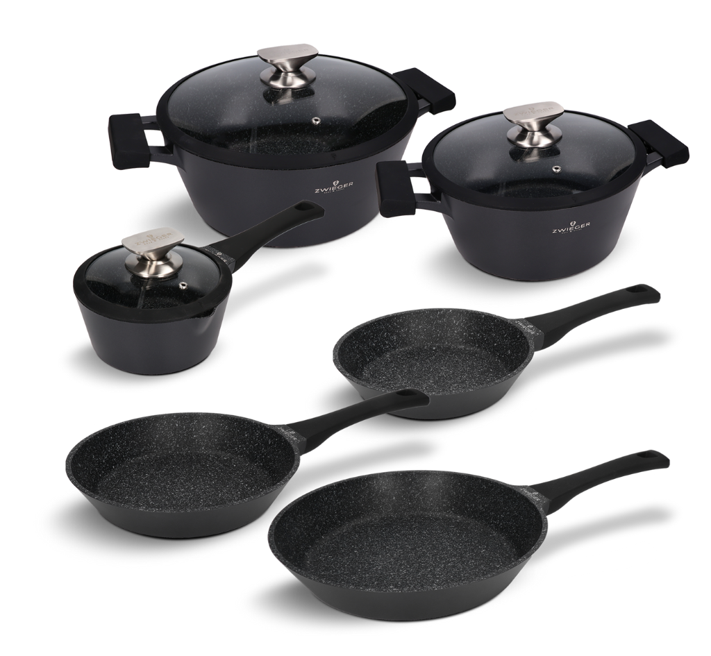 Zestaw garnków i patelni 9 el. Black Stone Zwieger
